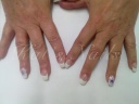 French manicure met paarse One Stroke