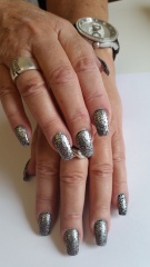 Stamping nail art black-silver