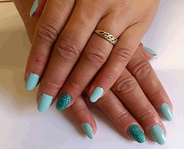 Green Mint Magic Nailart by Kat's Nails
